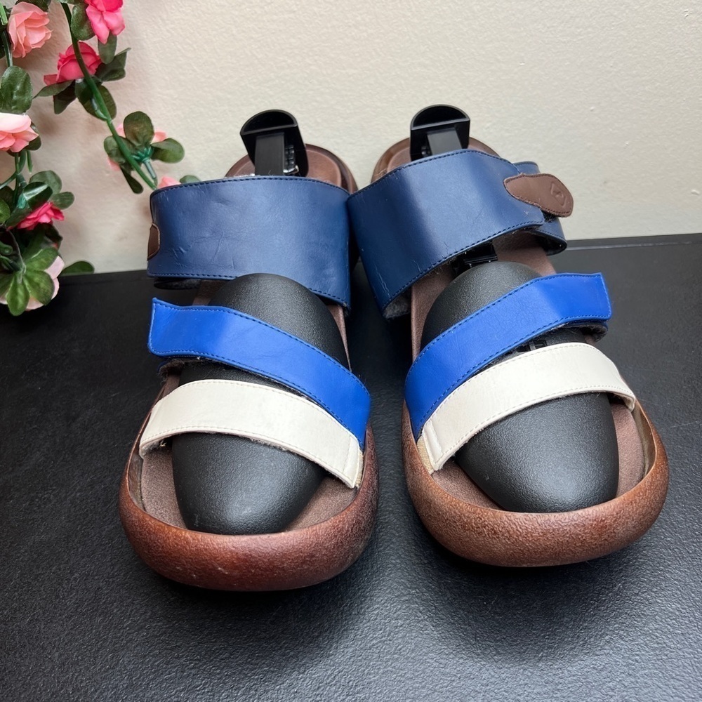 Regatta Canoe Egg Heel Comfort Sandals Women’s 10 Blue Brown Travel Walking 🌹